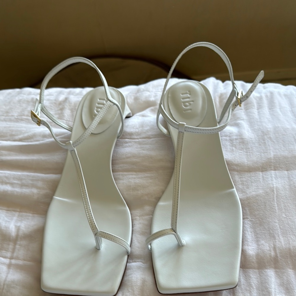 Tibi White Strappy Sandals